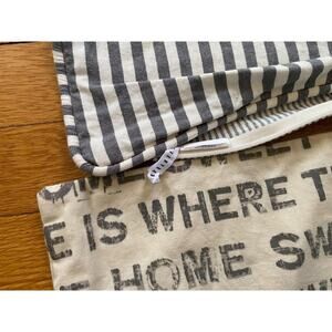 Pottery Barn 2pc Home & Stripe Pillow SHAMS